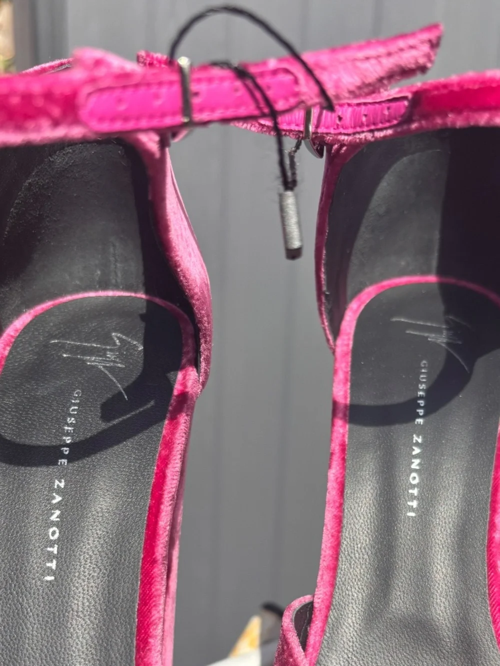 Giuseppe Zanotti Pink Velvet D’Orsay Platform Heels Size 10
